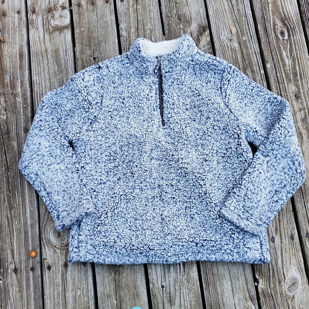 Time and Tru Women's Sz Large 12/14 Snow Tipped Quarter Zip Jacket Blue